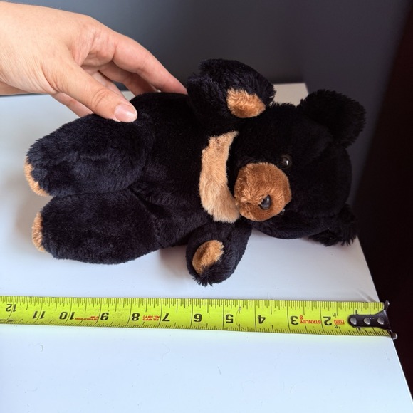 RARE Vintage‎ Teddy Black Bear Plush 11" Korea EUC Stuffed Animal Toy T35 - Picture 15 of 15